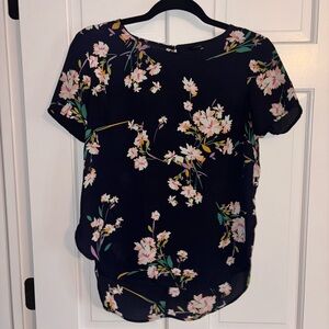 Forever 21 Navy Floral Blouse size s